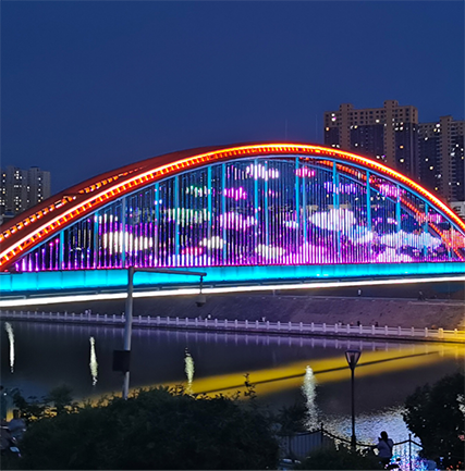 河南湛河彩虹橋LED網(wǎng)格屏項目  